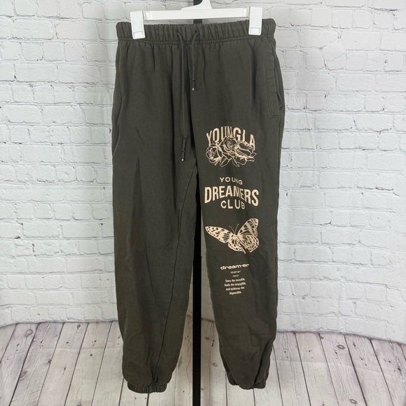 YoungLA Brown Sweatpants with Graphic Print - Picture 1 of 7